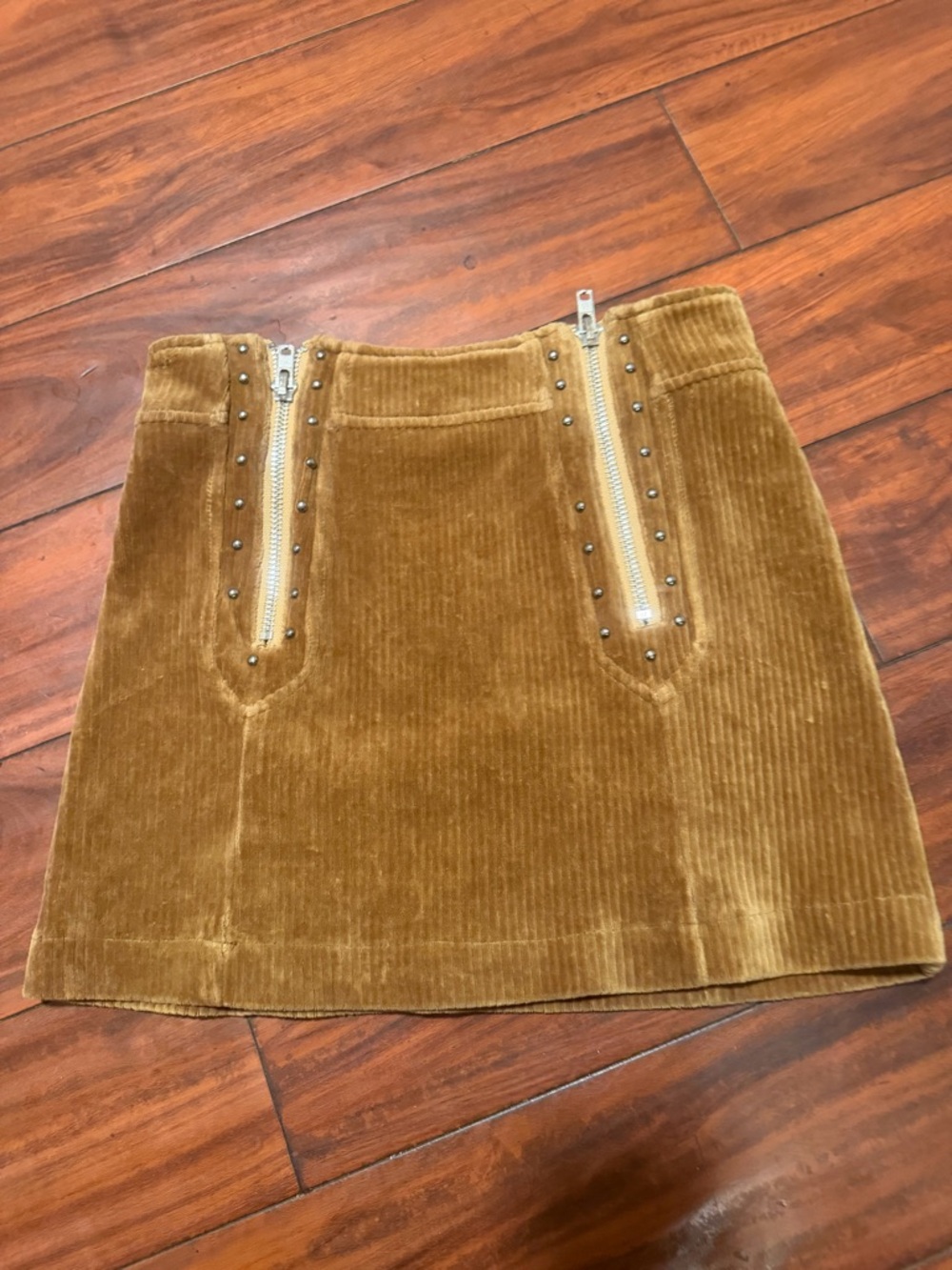 POL Corduroy Mini Skirt in Camel Brown - Picture 3 of 8
